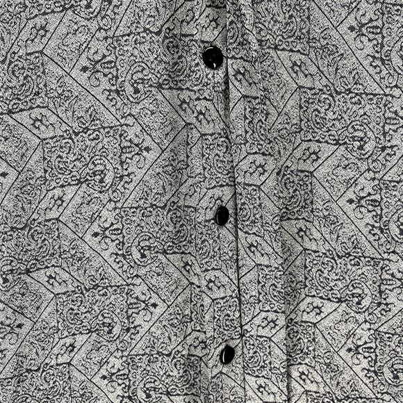 Vintage Button Up Shirt Medium Geometric long Sleeve Retro Preppy Loose Casanova - Picture 5 of 14